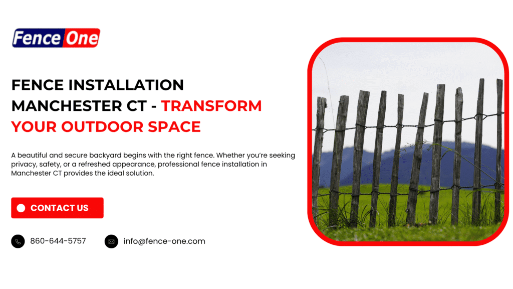 Fence Installation Manchester CT – Fence One crew installing a backyard privacy fence